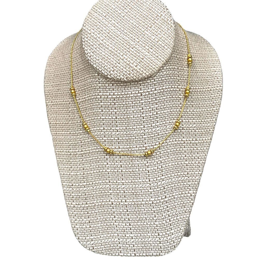 Napier Gold Chain Bead and Tube  Fashion Necklace Choker